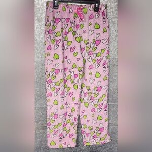 Komar Kids Pink Green Hearts Pajama Pants Girls 14 - 2017
